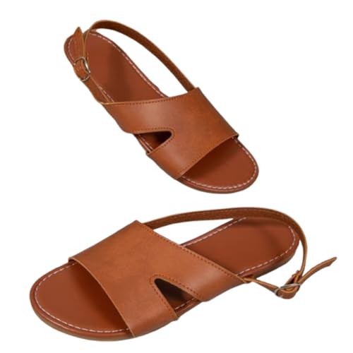 Sandales romaines confortables en cuir pour marcher en ville sans douleur