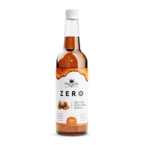 Three Kings Pantry Zero Calorie Syrups | Keto Friendly Coffee Syrup Sugar Free | Guilt Free indulgent flavouring (Salted Caramel)