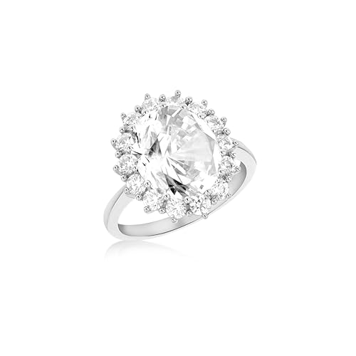 Bague femme argent massif Tuscany Silver avec zircon cubique blanc 2.5mm