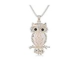 Oceanus Fashion Stylish Sparkling Owl Crystal Pendant & Necklace for Women and Girls