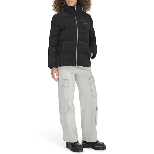 Levi's Women's Zoe Puffer Jacket (Standard & Plus Sizes), New Black Corduroy, Small by Levi's - Used condition - Image 3