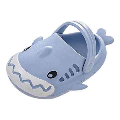 Zerototens beauty Summer Kids Baby Boys Girls Cartoon Shark Non-Slip Sliders Sandals Beach Slippers Shoes Pool Slide Sandals Shoes Soft PVC Close Toe Bathroom Shoes Shower Water Shoes Cover