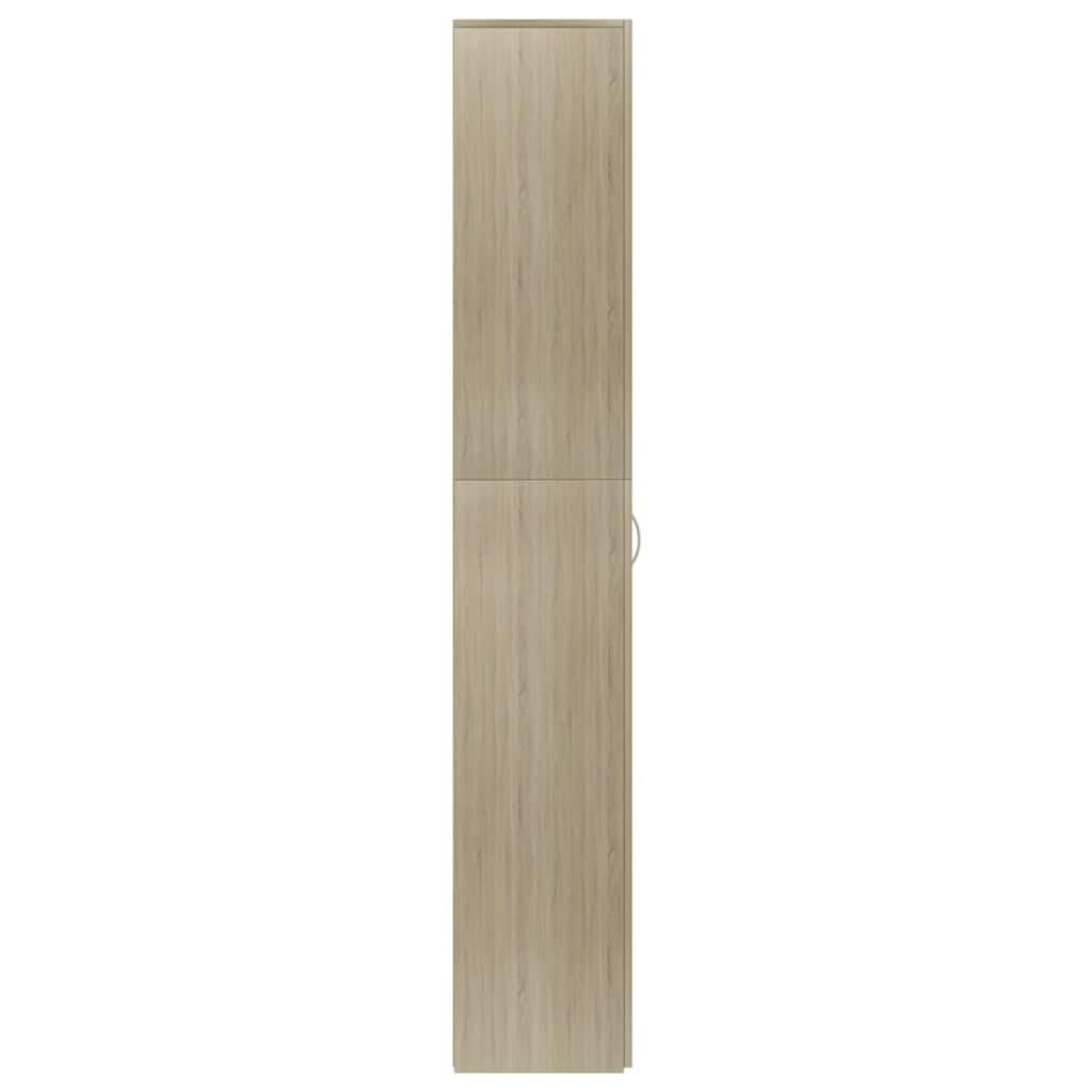 Armadio da ufficio Sonoma rovere 60 x 32 x 190 cm, in legno con 5 ripiani e due ante per elegante organizzazione di uffici e archiviazione stabile di documenti