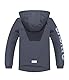 ALXHUTE Kinder Regenjacke Wassersäule Jungen Mädchen Übergangsjacke Frühling Jacke Funktionsjacke mit Kapuze Grau DE: 152-158 (Herstellergröße 150)