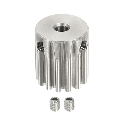 uxcell 1 Mod 14T Spur Gear 4mm Bore, 304 Stainless Steel Pinion Gear