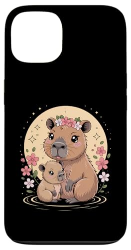 Silly Capybara Mom Baby Moon �J���C�C ���킢�� �X�}�z�P�[�X iPhone 13 �p