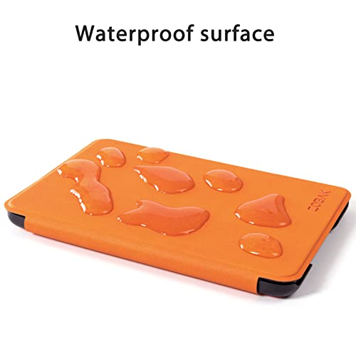 Image of CoBak Case for All New 6 Inch E-Reader 2024 and 2022 (11 Generation) - PU Leather Smart Cover, Auto Sleep and Wake,Fabric Orange
