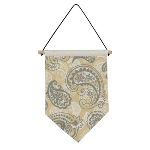 Toile drapeau suspendu kaki art raffiné en tissu de lin pour intérieur chic