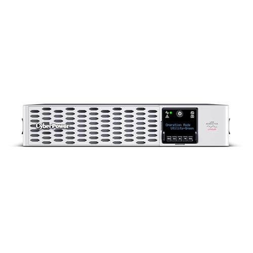 CyberPower PRL3000RT2UC Smart App Sinewave UPS Battery Backup and Surge Protector, 3000VA/3000W, 9 Outlets, 2U Rack/Tower, AVR, Lithium, UL Certified