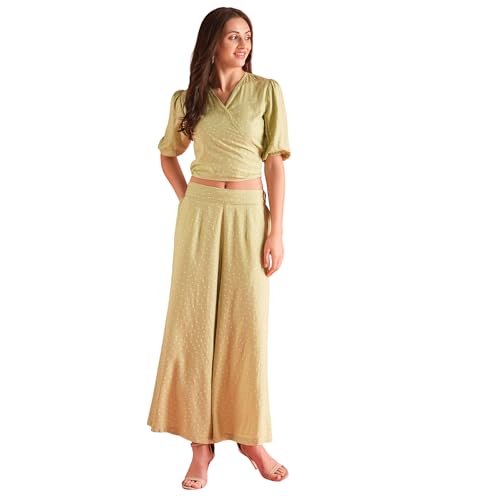 Image of Globus Women Lavender Printed Casual Co-Ord Set with Top and Palazzo-3638046001
