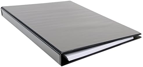 Ruby Paulina 17" x 11", 1" Angle-D Ring Black Vinyl View Binder (615910)