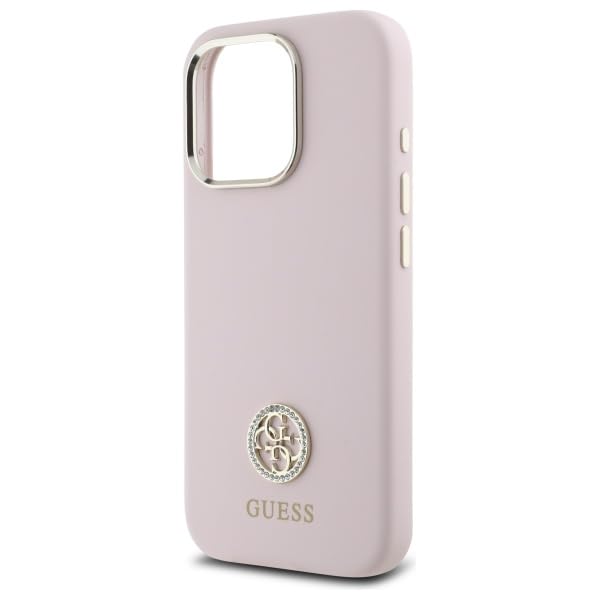 CG Mobile Guess GUHCP16LM4DGPP - Carcasa para iPhone 16 Pro de 6,3" (Silicona), Color Rosa Claro