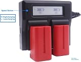 Baxxtar 75252 Dual Ładowarka LCD USB do Sony NP-F970/F750/F570/FM500H