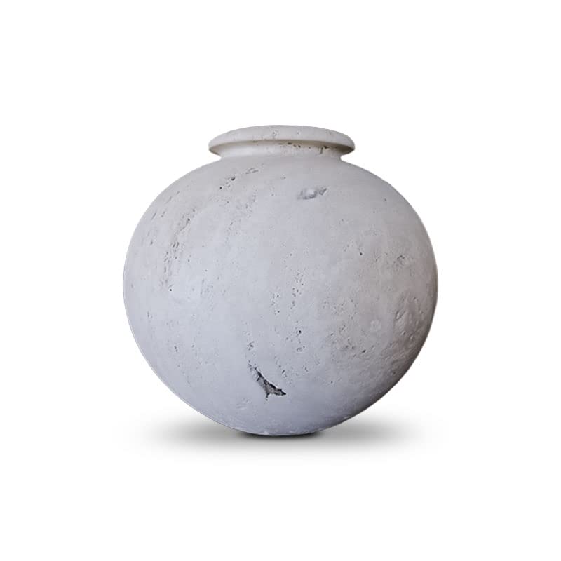 Vase centre de table en travertin Ø27cm pour décoration de salon