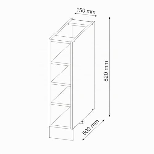Miniatura 3 de Vicco Estante De Cocina Fame-Line, Antracita, 15 Cm Sin Encimera