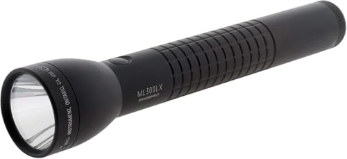 MAGLITE ML300LX 3-Cell D LED Flashlight, Adjustable Beam, Water-Resistant, QuickClick Modes, Extended Battery Life – Black
