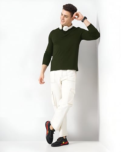 Image of LAZYCHUNKS Luxury Men's Full Sleeve Henley T-Shirt - Soft, Breathable, Stylish (Men's Henley T-Shirt), Great for Party and Casual wear