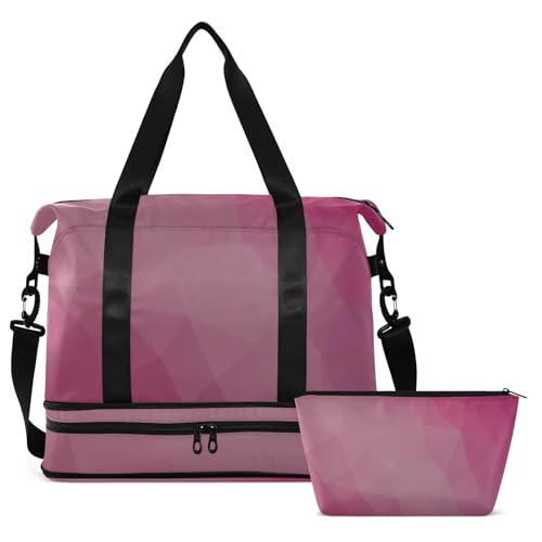 Pink Gradient Large Bag Sports Gym Tote Bag with Adjustable Strap for Trip Waterproof2