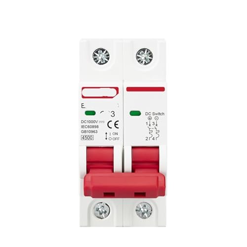 Disjoncteur miniature 2P 1000V coupure magnétothermique 10A pour coffret solaire
