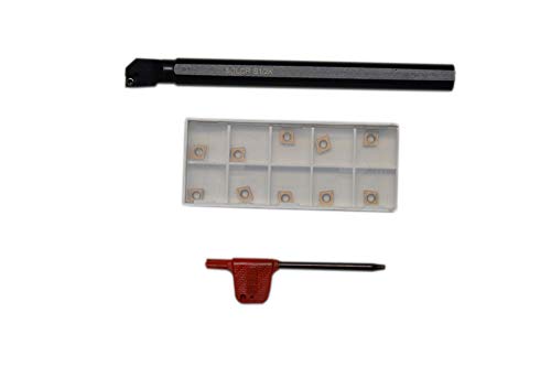 AI 1/2'' x 6'' Indexable Boring Bar Right Hand SCLCR Boring Bar with 10 Pieces Carbide Insert CCMT060704 (CCMT21.51) - NEW