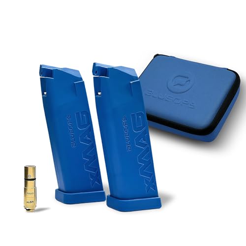 BLUEOPS Smart Dry Fire Training Magazine for Glock Double Stack 9mm Models, 2 Smart Training Magazines with Simulated Round Capacity & Random Jams Simulation + 9mm Training Laser & Smartphone App
