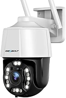 GENBOLT WiFi Security Camera Outdoor with Color Night Vision, Floodlight CCTV Camera Wireless IP Camera Auto Tracking Pan Tilt 4X Digital Zoom Active Siren Home Security
