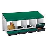 Nidos para huevos de gallinas, 4 compartimentos, nido de gallina para mover con orificios de ventilación y bandeja recolectora, crea un espacio seguro para recolectar los huevos, nidos para fijar a la
