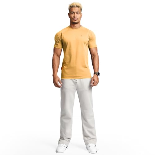 Image of Men's Cotton Short Sleeve Raglan Crew Neck Gym Workout Athletic Tee