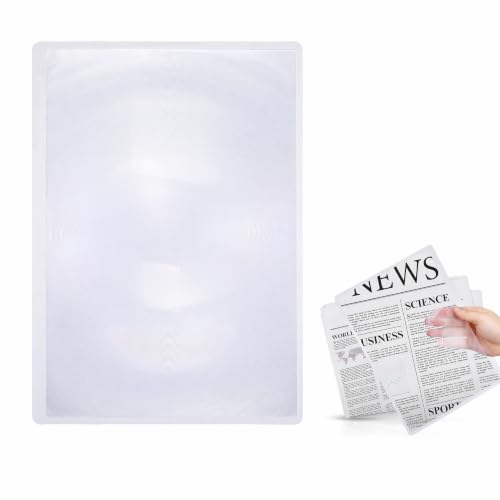 DOITOOL 3X Magnifier Plastic Sheet Fresnel Lens Bookmark Laptop Screen Magnifier for Reading Books Small Prints Maps and Newspapers - 8. 2 X 11. 7 Inch