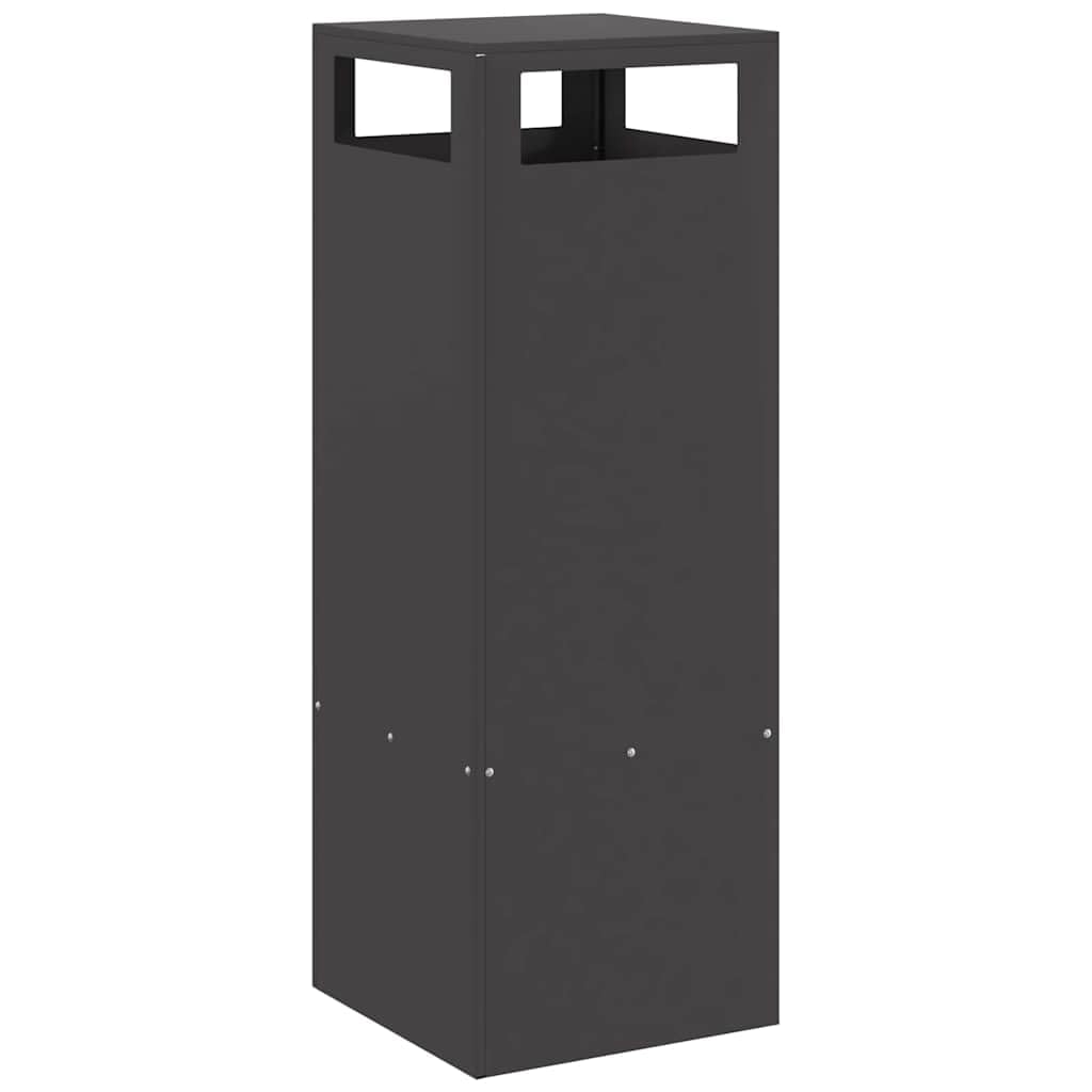 Feuerstelle aus Stahl Schwarz 35 x 35 x 100 cm, Outdoor Kamin Ofen für Garten Terrasse Balkon, Heizquelle mit moderner Feuerstelle für Wärme und entspannte Atmosphäre