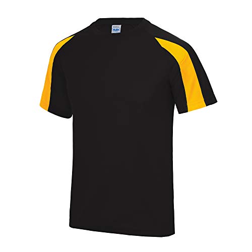Just Cool Mens Contrast Cool Sports Plain T-Shirt