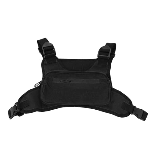 Generic Saco de Peito de Colete, Bolsa de Peito Esportiva Ao Ar Livre Leve para o Treino (Preto)
