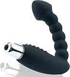 FOPS Prostata Vibrator Schwarz Silikon – Analvibrator mit starker Prostata-Stimulation für Männer 10 cm Eindringtiefe | Analplug Prostata A11-9