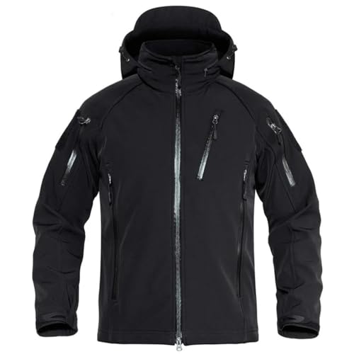 Veste tactique noire homme S à capuche pour randonnée sous la pluie