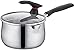 wok Panoramique en acier inoxydable avec couvercle non bâton Pan Petite soupe Poêle Cuisine Ménagorique Cuisine Ergonomique Poignée de lait Panque de sauce Pan (Size : 18cm)