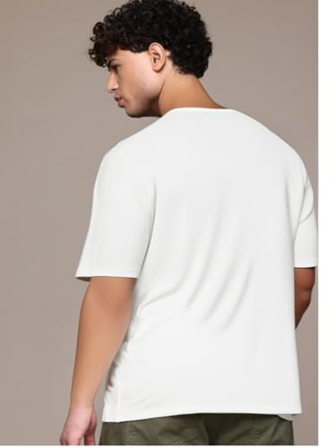 Image of Mack Jonney Regular Solid Cotton Blend V Neck T Shirt for Men
