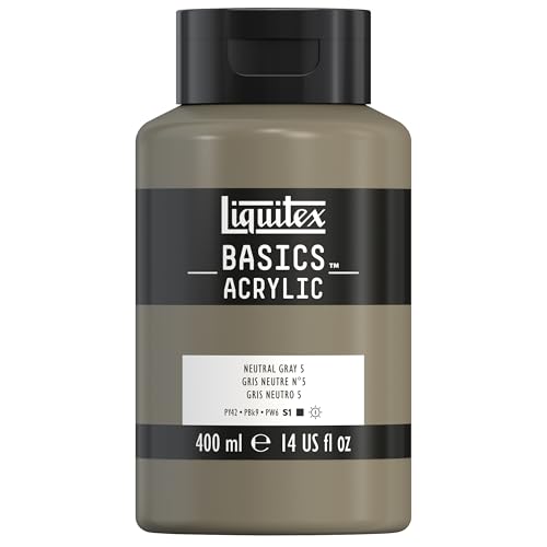 Liquitex BASICS Acrylic Paint, 400ml (13.5-oz) Bottle, Neutral Gray Value 5