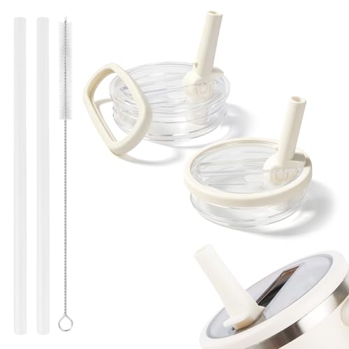 Image of 2 Pack Stanley Lid Replacement 30 oz, Flip Straw Leak Proof Lid for Stanley Quencher H2.0, Spill Proof Tumbler Lid, BPA Free Reusable No Spill Straw Lid for Stanley Cup Accessories