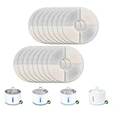 Wonder Creature Cat Water Fountain Filter Replacement, 6/8/12/16/8+4 Pack, Round Carbon Filters for 81oz/2.4L Stainless Steel Top Automatic Pet Fountain (16 Pack)
