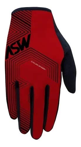 Luva Ciclismo Bike Asw Flex Polygon Vermelha