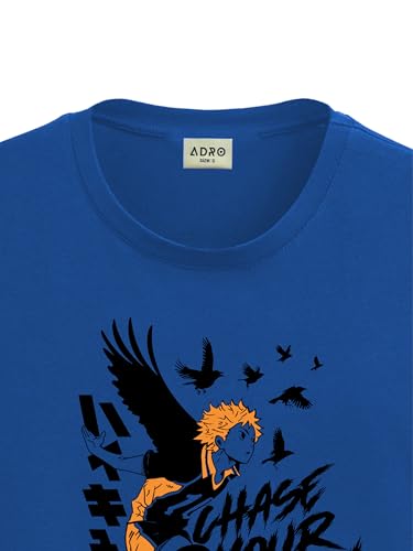 Image of ADRO Men's Cotton Comfort Fit Anime T Shirt - Premium Printed Haikyuu Tshirt - Perfect for Haikyuu Fans Print and Comfortable Fit T-Shirt