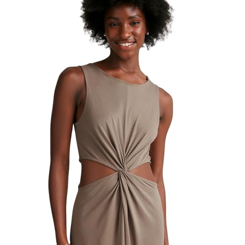 Image of Beyond Yoga Women's Around The World Front Twist Dress, Birch, Large