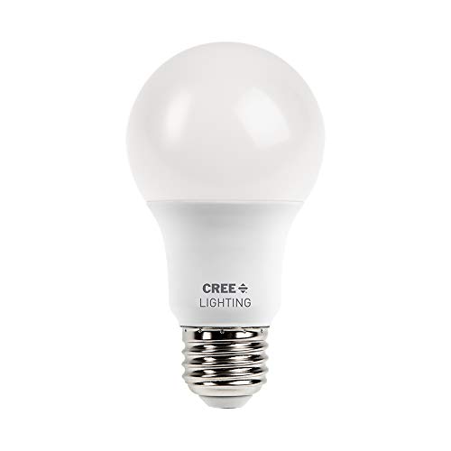 Cree Lighting Basic A19 60W Equivalent LED Bulb, 800 lumens, Dimmable, Daylgiht 5000K, 15,000 Hour Rated Life, 80 CRI, Good for Enclosed | 4-Pack