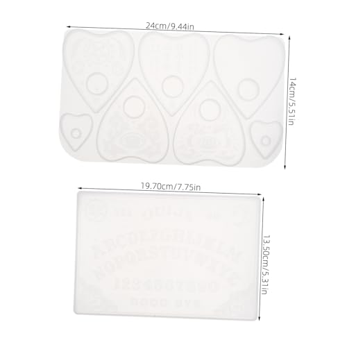 HIAKDOFT 2個 占卜板用シリコンモールド ハート スクエア型 耐久性滑らか表面 手作り用 占いエネルギーシンボル対応