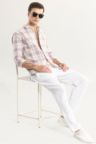 Image of SNITCH Lavender Checks 100%-Cotton Shirt