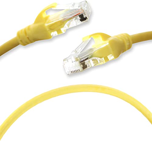 Dynacable Heavy Duty Cat6 Ethernet Copper Cable With Snagless Rj45 Connectors | 5 Pack/25Ft, 24 Awg 550Mhz, Ul-Listed, 10 Gb Max Speed For Fast Computer Networking - Yellow #TOP13
