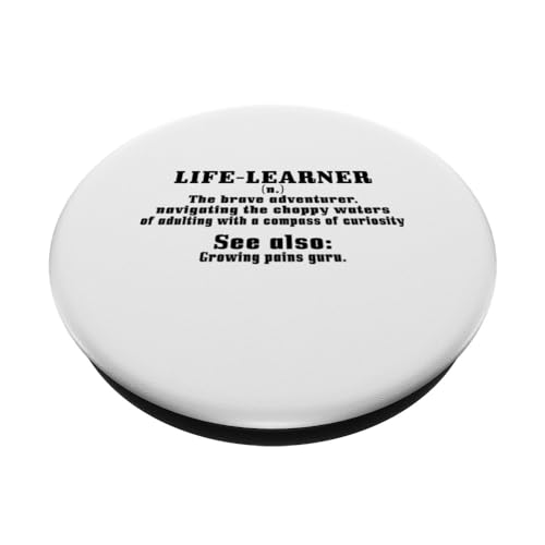 Life Learner - the brave adventurer navigating the choppy PopSockets Swappable PopGrip, Black - Image 2