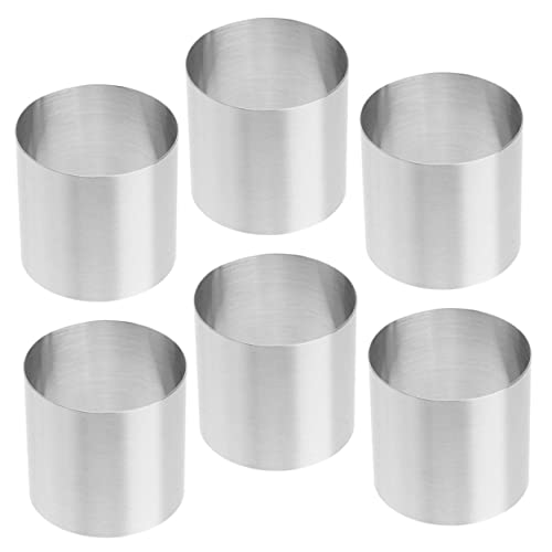 Ciieeo 6pcs Round Cake Cutter Muffin Non-stick Baking Molds for Cookies Biscuits Mousse for Creative Baking and Projects