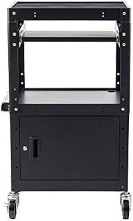 Commercial Grade Metal Rolling AV Cart - Presentation Cart with Storage Box
