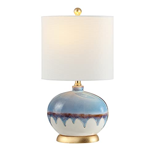 Lámpara de mesa azul de cerámica moderna 21 pulgadas
